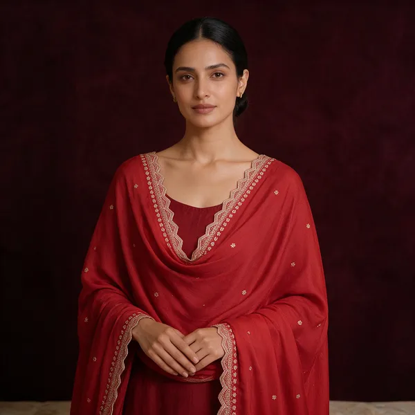 Red_Embroidered_Cutwork_Dupatta_For_Women