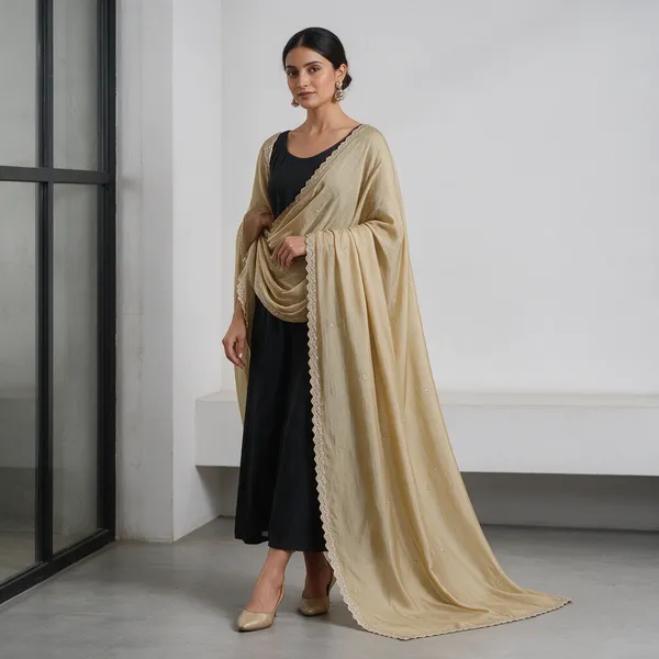 Beige_Embellished_Scallop_Border_Cutwork_Dupatta_For_Women