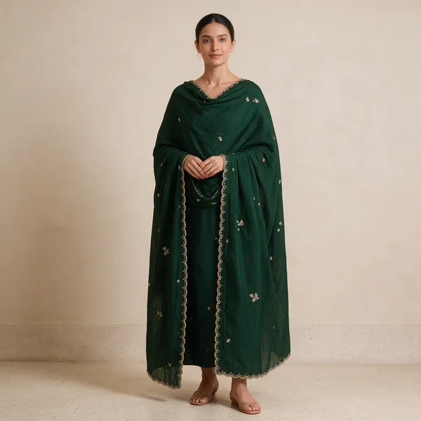 Green_Embroidered_Cutwork_Dupatta_For_Women