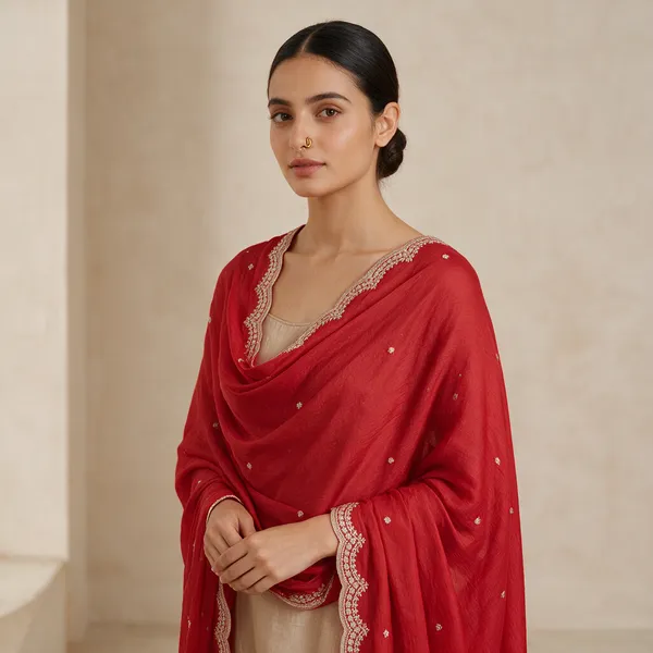Red_Embroidered_Cutwork_Dupatta_For_Women