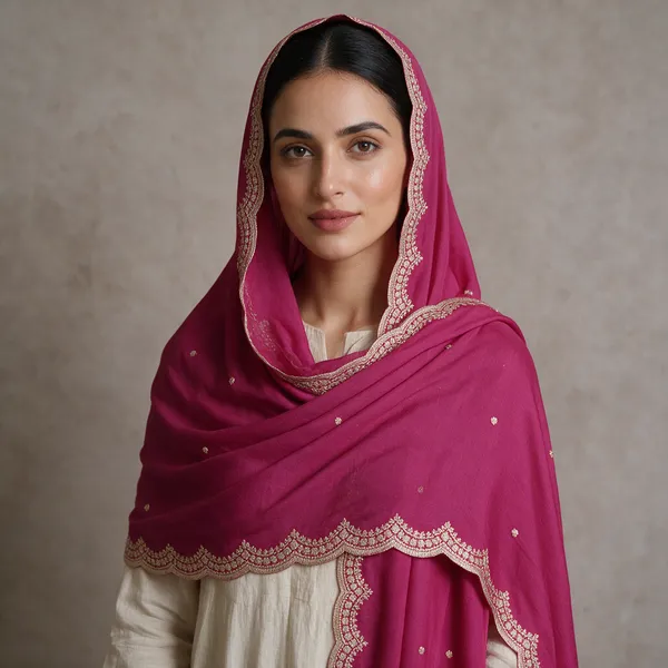 Magenta_Embroidered_Cutwork_Dupatta_For_Women