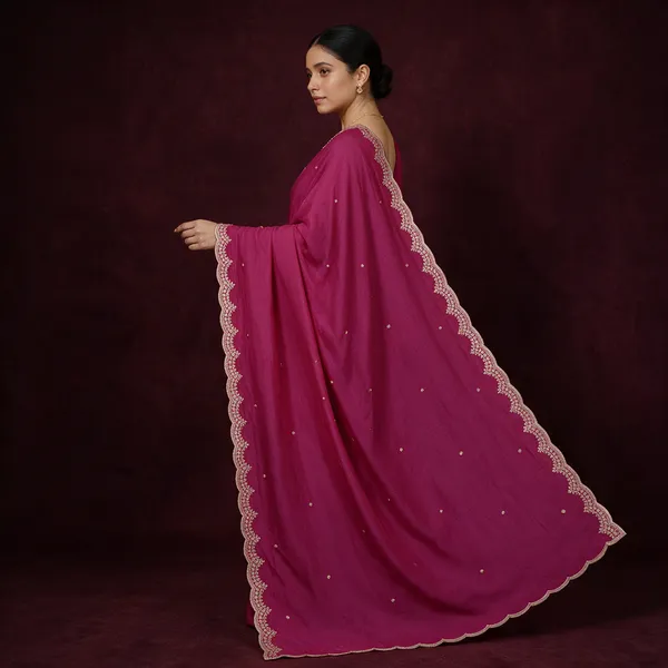 Magenta_Embroidered_Cutwork_Dupatta_For_Women