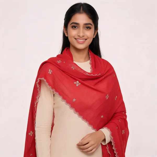 Red_Embroidered_Cutwork_Dupatta_For_Women