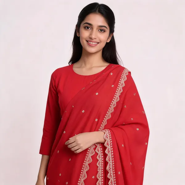 Red_Embroidered_Cutwork_Dupatta_For_Women