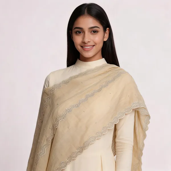 Beige_Embroidered_Cutwork_Dupatta_For_Women