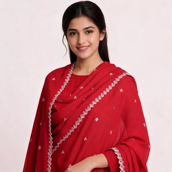 Red_Embroidered_Cutwork_Dupatta_For_Women