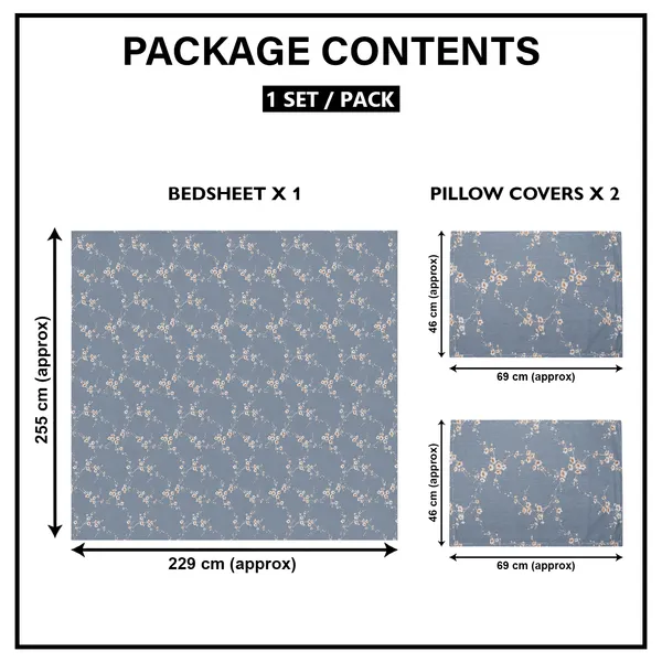 Premium_Cotton_Double_Bedsheet_With_2_Pillow_Covers_|_190_Tc_Soft_Fabric_|_Heritage_Print_|_250_X_230_Cm_|_Skin-Friendly_And_Washable_Bed_Sheet_For_Bedroom_Home_Use_(Blue_Cherry_Blossom)