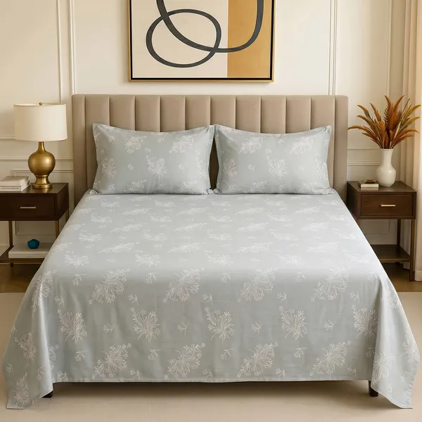 Premium_Cotton_Double_Bedsheet_With_2_Pillow_Covers_|_190_Tc_Soft_Fabric_|_Heritage_Print_|_250_X_230_Cm_|_Skin-Friendly_And_Washable_Bed_Sheet_For_Bedroom_Home_Use_(Ivory_Meadow_Vine)