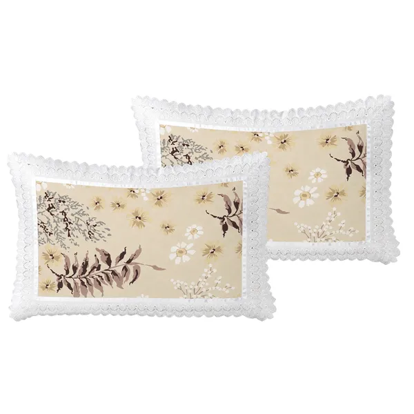 Premium_Floral_Double_Bedsheet_With_2_Lace_Border_Pillow_Covers_|_Soft_Cotton_Feel_Bedding_Set_|_Elegant_Botanical_Print_Bedsheet_For_Bedroom_Decor_(Beige_And_Cocoa)