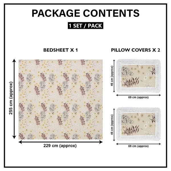 Premium_Floral_Double_Bedsheet_With_2_Lace_Border_Pillow_Covers_|_Soft_Cotton_Feel_Bedding_Set_|_Elegant_Botanical_Print_Bedsheet_For_Bedroom_Decor_(Beige_And_Cocoa)
