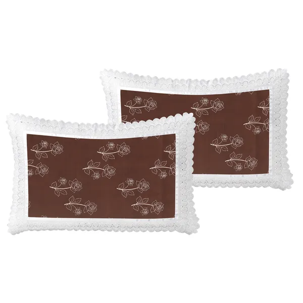 Premium_Floral_Double_Bedsheet_With_2_Lace_Border_Pillow_Covers_|_Soft_Cotton_Feel_Bedding_Set_|_Elegant_Botanical_Print_Bedsheet_For_Bedroom_Decor_(Coffee_Brown_And_Ivory)