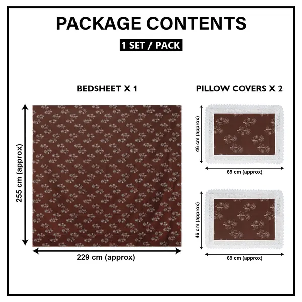 Premium_Floral_Double_Bedsheet_With_2_Lace_Border_Pillow_Covers_|_Soft_Cotton_Feel_Bedding_Set_|_Elegant_Botanical_Print_Bedsheet_For_Bedroom_Decor_(Coffee_Brown_And_Ivory)