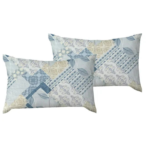 Premium_Elastic_Fitted_Bedsheet_With_2_Pillow_Covers_|_Soft_Breathable_Fabric_|_Geometric_Floral_Print_Bed_Sheet_Set_|_199_X_155_X_35_Cm_(Sky_Blue_And_Ivory)