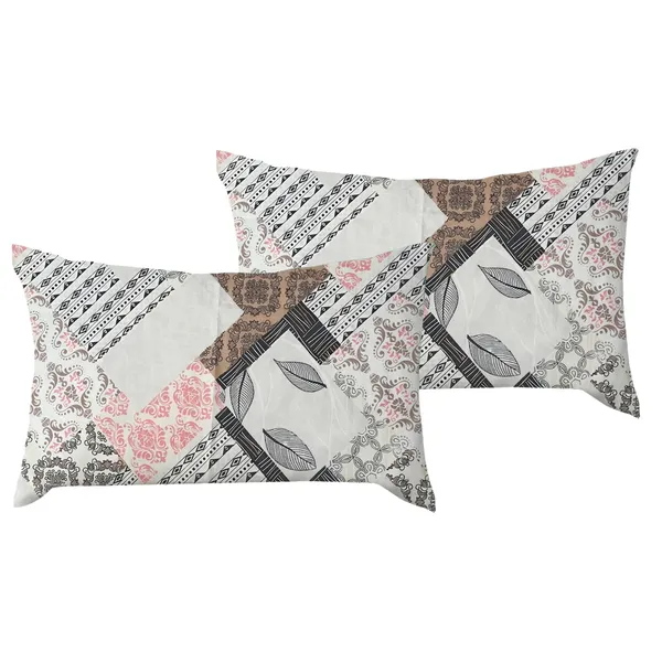 Premium_Elastic_Fitted_Bedsheet_With_2_Pillow_Covers_|_Soft_Breathable_Fabric_|_Geometric_Floral_Print_Bed_Sheet_Set_|_199_X_155_X_35_Cm_(Pink_And_Taupe)