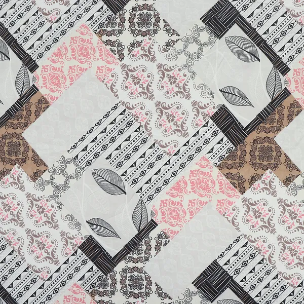 Premium_Elastic_Fitted_Bedsheet_With_2_Pillow_Covers_|_Soft_Breathable_Fabric_|_Geometric_Floral_Print_Bed_Sheet_Set_|_199_X_155_X_35_Cm_(Pink_And_Taupe)