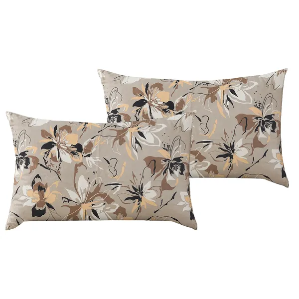 Premium_Elastic_Fitted_Bedsheet_With_2_Pillow_Covers_|_Soft_Breathable_Fabric_|_Geometric_Floral_Print_Bed_Sheet_Set_|_199_X_155_X_35_Cm_(Beige_And_Brown)