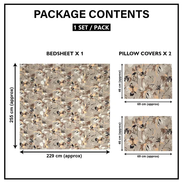 Premium_Elastic_Fitted_Bedsheet_With_2_Pillow_Covers_|_Soft_Breathable_Fabric_|_Geometric_Floral_Print_Bed_Sheet_Set_|_199_X_155_X_35_Cm_(Beige_And_Brown)