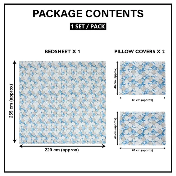 Premium_Elastic_Fitted_Bedsheet_With_2_Pillow_Covers_|_Soft_Breathable_Fabric_|_Geometric_Floral_Print_Bed_Sheet_Set_|_199_X_155_X_35_Cm_(Aqua_And_Beige)