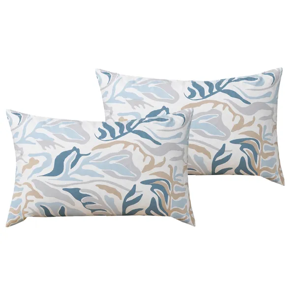 Premium_Elastic_Fitted_Bedsheet_With_2_Pillow_Covers_|_Soft_Breathable_Fabric_|_Geometric_Floral_Print_Bed_Sheet_Set_|_199_X_155_X_35_Cm_(Ice_Blue_And_Taupe)
