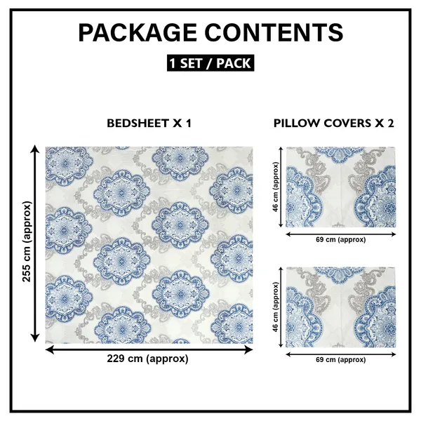 Premium_Elastic_Fitted_Bedsheet_With_2_Pillow_Covers_|_Soft_Breathable_Fabric_|_Geometric_Floral_Print_Bed_Sheet_Set_|_199_X_155_X_35_Cm_(Sapphire_And_Beige)