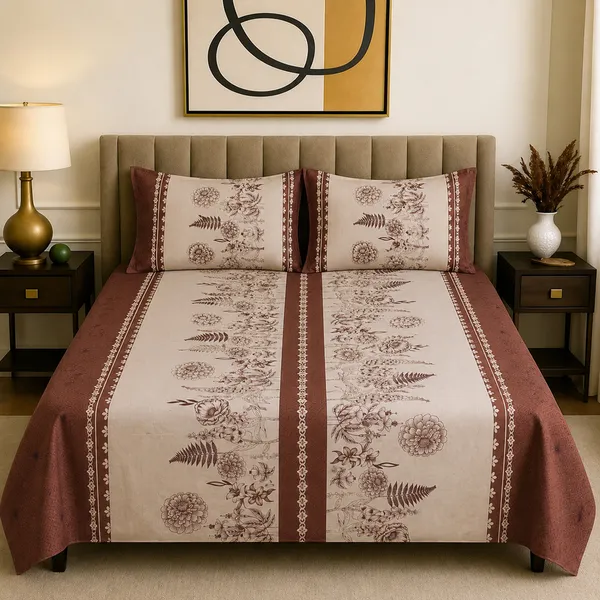 Premium_Bedsheet_With_2_Quilted_Pillow_Covers_|_Soft_Double_Bed_Sheet_Set_|_Elegant_Print_Bedding_|_250_X_230_Cm_(Beige_And_Coffee)