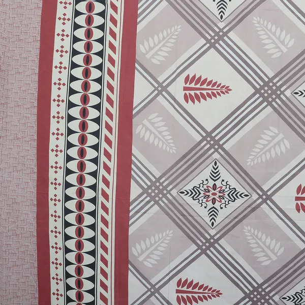Premium_Bedsheet_With_2_Quilted_Pillow_Covers_|_Soft_Double_Bed_Sheet_Set_|_Elegant_Print_Bedding_|_250_X_230_Cm_(Coral_Red_And_Soft_Grey)