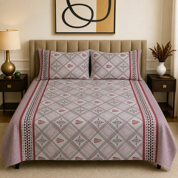 Premium_Bedsheet_With_2_Quilted_Pillow_Covers_|_Soft_Double_Bed_Sheet_Set_|_Elegant_Print_Bedding_|_250_X_230_Cm_(Coral_Red_And_Soft_Grey)