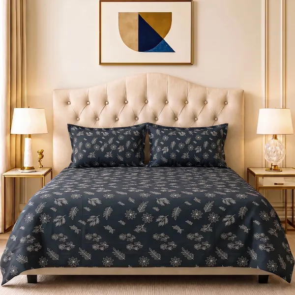 Premium_Bedsheet_With_2_Quilted_Pillow_Covers_|_Soft_Double_Bed_Sheet_Set_|_Elegant_Print_Bedding_|_250_X_230_Cm_(Navy_Blue_And_White)