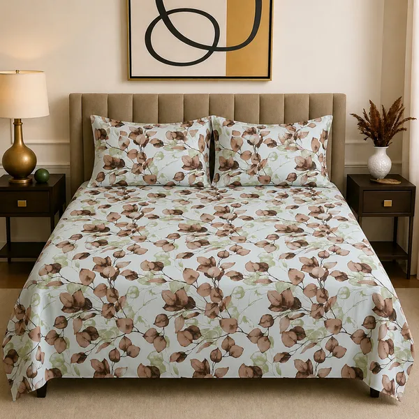 Premium_Printed_Double_Bedsheet_With_2_Pillow_Covers_|_Soft_And_Breathable_Bedding_Set_|_Elegant_Floral_And_Modern_Designs_|_250_X_230_Cm_(Coffee_Brown_And_Sage_Green)
