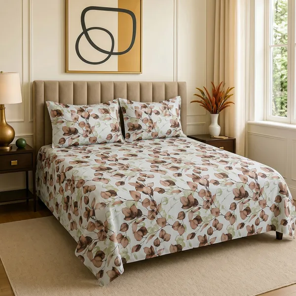 Premium_Printed_Double_Bedsheet_With_2_Pillow_Covers_|_Soft_And_Breathable_Bedding_Set_|_Elegant_Floral_And_Modern_Designs_|_250_X_230_Cm_(Coffee_Brown_And_Sage_Green)