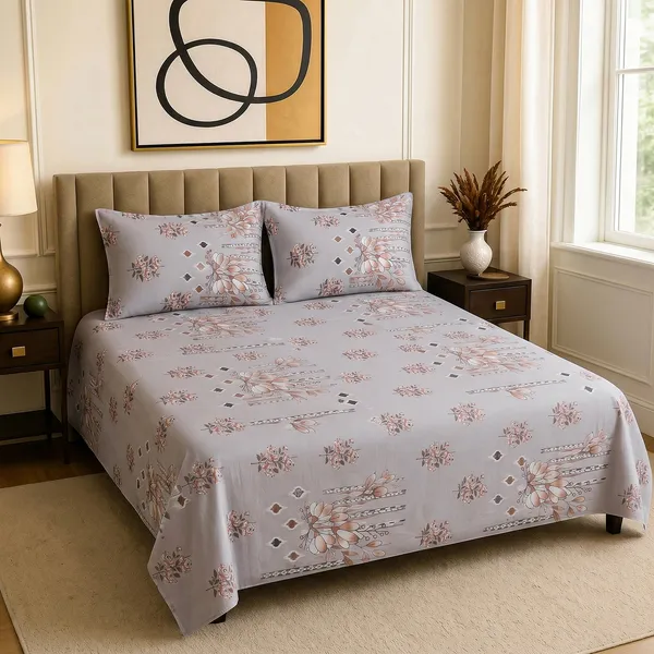 Premium_Printed_Double_Bedsheet_With_2_Pillow_Covers_|_Soft_And_Breathable_Bedding_Set_|_Elegant_Floral_And_Modern_Designs_|_250_X_230_Cm_(Peach_And_Grey)