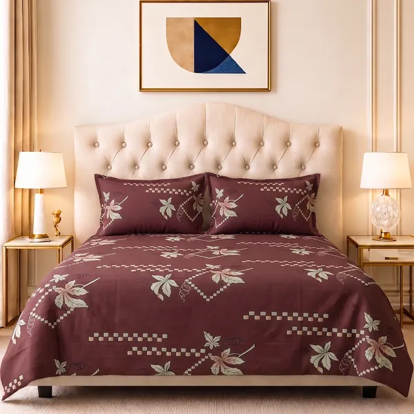 Premium_Printed_Double_Bedsheet_With_2_Pillow_Covers_|_Soft_And_Breathable_Bedding_Set_|_Elegant_Floral_And_Modern_Designs_|_250_X_230_Cm_(Wine_Red)