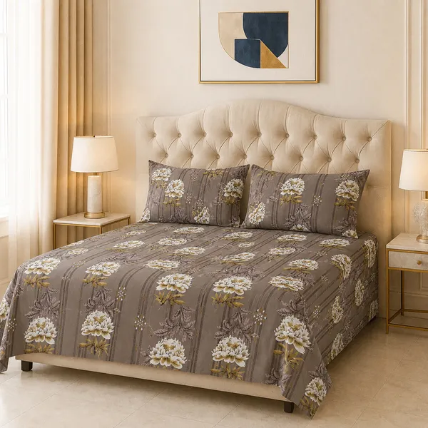 Premium_Printed_Double_Bedsheet_With_2_Pillow_Covers_|_Soft_And_Breathable_Bedding_Set_|_Elegant_Floral_And_Modern_Designs_|_250_X_230_Cm_(Taupe_Gold)