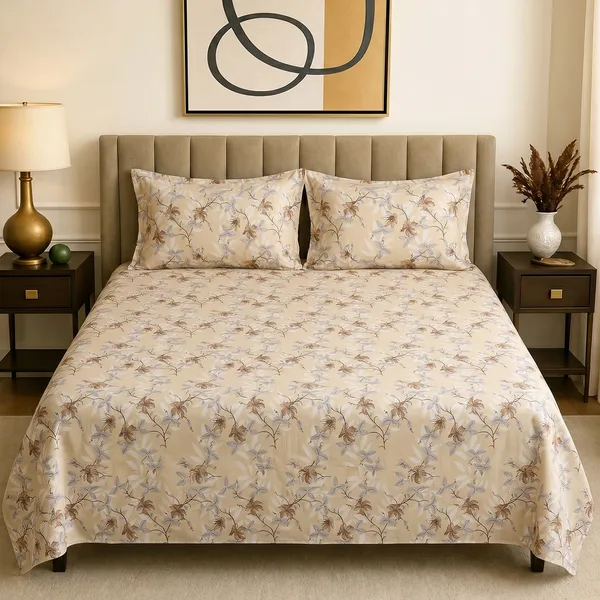 Premium_Printed_Double_Bedsheet_With_2_Pillow_Covers_|_Soft_And_Breathable_Bedding_Set_|_Elegant_Floral_And_Modern_Designs_|_250_X_230_Cm_(Warm_Beige)
