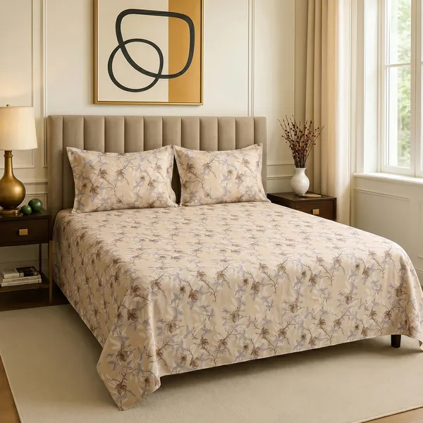 Premium_Printed_Double_Bedsheet_With_2_Pillow_Covers_|_Soft_And_Breathable_Bedding_Set_|_Elegant_Floral_And_Modern_Designs_|_250_X_230_Cm_(Warm_Beige)