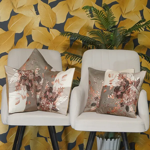Cherry_Design_Velvet_Decorative_Throw_Pillow_Covers,_Digital_Floral_Print,_Modern_Abstract_Design,_16_X_16_Inch,_Set_Of_5_Pieces_For_Living_Room,_Bedroom_(Gold)