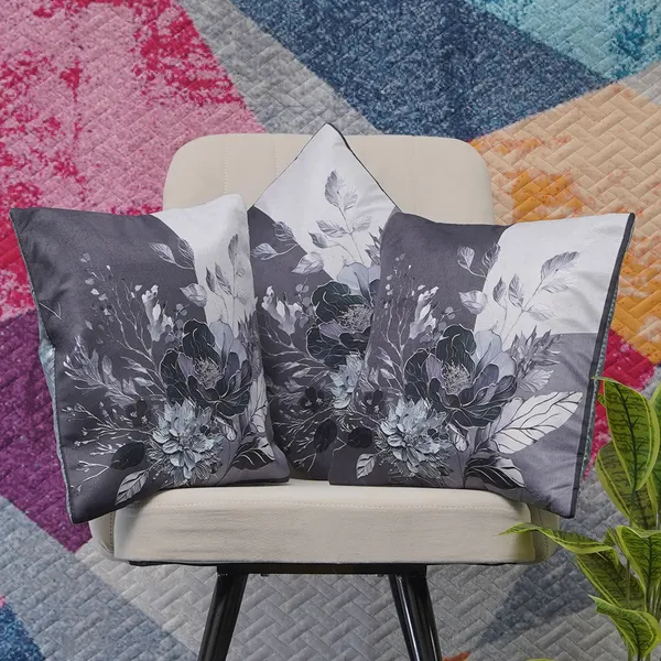 Cherry_Design_Velvet_Decorative_Throw_Pillow_Covers,_Digital_Floral_Print,_Modern_Abstract_Design,_16_X_16_Inch,_Set_Of_3_Pieces_For_Living_Room,_Bedroom_(Grey)