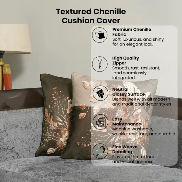 Cherry_Design_Velvet_Decorative_Throw_Pillow_Covers,_Digital_Floral_Print,_Modern_Abstract_Design,_16_X_16_Inch,_Set_Of_2_Pieces_For_Living_Room,_Bedroom_(Brown)