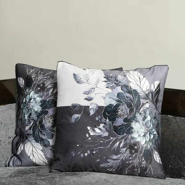Cherry_Design_Velvet_Decorative_Throw_Pillow_Covers,_Digital_Floral_Print,_Modern_Abstract_Design,_16_X_16_Inch,_Set_Of_2_Pieces_For_Living_Room,_Bedroom_(Grey)