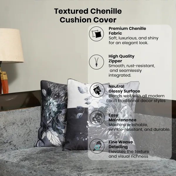 Cherry_Design_Velvet_Decorative_Throw_Pillow_Covers,_Digital_Floral_Print,_Modern_Abstract_Design,_16_X_16_Inch,_Set_Of_2_Pieces_For_Living_Room,_Bedroom_(Grey)