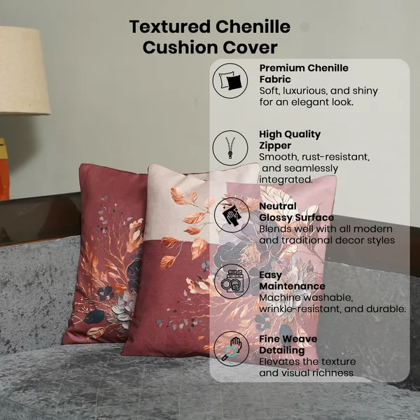 Cherry_Design_Velvet_Decorative_Throw_Pillow_Covers,_Digital_Floral_Print,_Modern_Abstract_Design,_16_X_16_Inch,_Set_Of_2_Pieces_For_Living_Room,_Bedroom_(Maroon)