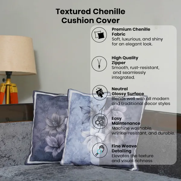 Velvet_Floral_Cushion_Covers,_Green_And_Cream_With_Lily_Pattern,_Decorative_Throw_Pillow_Cover_For_Living_Room,_16_X_16_Inch,_Set_Of_5_Pieces_(Grey)