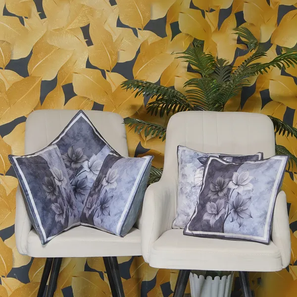 Velvet_Floral_Cushion_Covers,_Green_And_Cream_With_Lily_Pattern,_Decorative_Throw_Pillow_Cover_For_Living_Room,_16_X_16_Inch,_Set_Of_5_Pieces_(Grey)