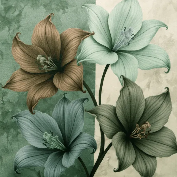 Velvet_Floral_Cushion_Covers,_Green_And_Cream_With_Lily_Pattern,_Decorative_Throw_Pillow_Cover_For_Living_Room,_16_X_16_Inch,_Set_Of_3_Pieces_(Green)