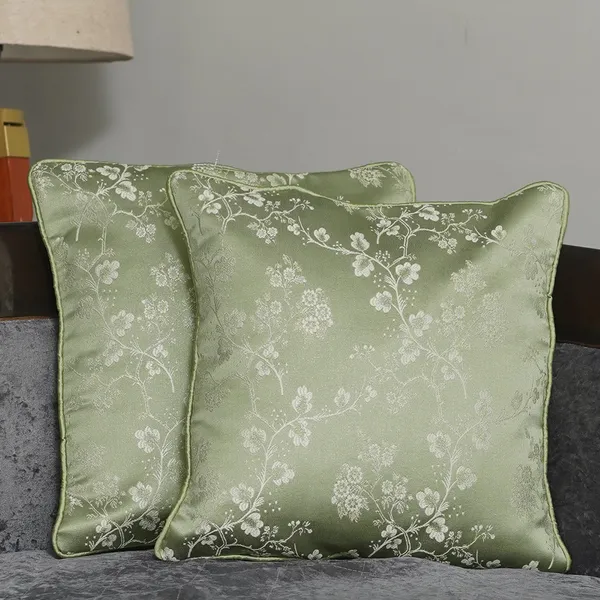 Luxury_Floral_Jacquard_Cushion_Covers,_With_Silver_Blossom_Pattern,_16_X_16_Inch,_Set_Of_2_Pieces_For_Living_Room,_Decorative_Throw_Cushion_Covers_(Green)