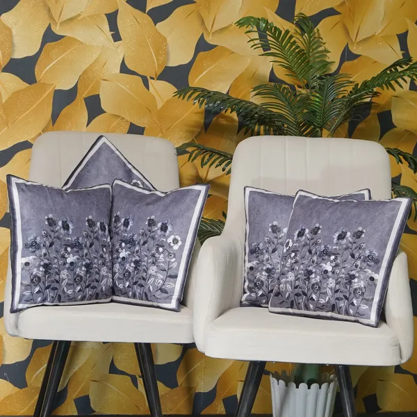 Decorative_Velvet_Floral_Cushion_Covers,_With_Peach_Flowers,_16_X_16_Inch,_Set_Of_5_Pieces,_Embroidered_Border_Design_For_Home_Decor_(Grey)