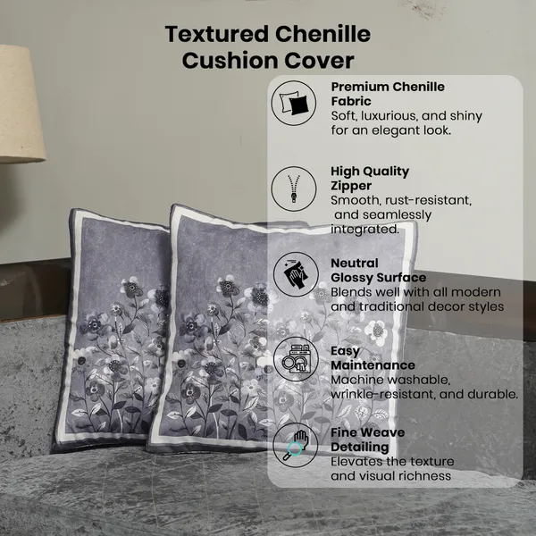 Decorative_Velvet_Floral_Cushion_Covers,_With_Peach_Flowers,_16_X_16_Inch,_Set_Of_5_Pieces,_Embroidered_Border_Design_For_Home_Decor_(Grey)