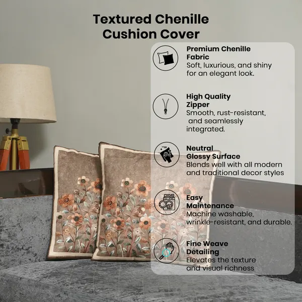 Decorative_Velvet_Floral_Cushion_Covers,_With_Peach_Flowers,_16_X_16_Inch,_Set_Of_2_Pieces,_Embroidered_Border_Design_For_Home_Decor_(Brown)