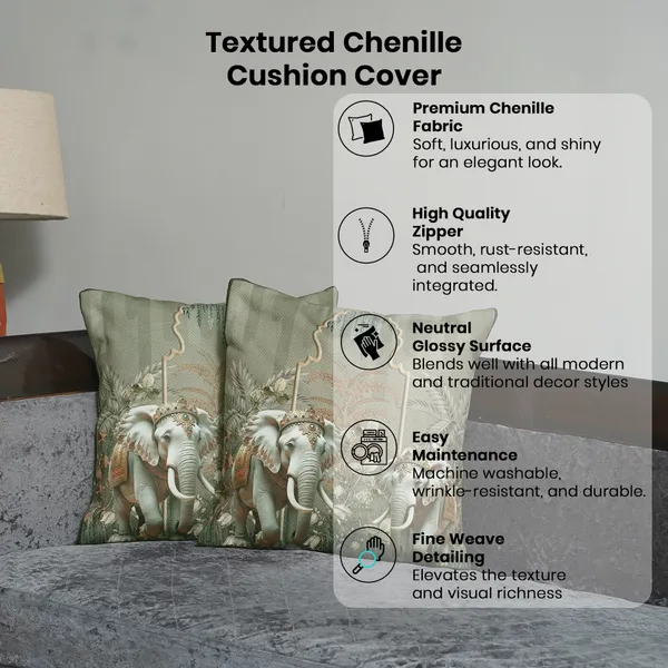 Royal_Elephant_Decorative_Velvet_Cushion_Covers,_3D_Crowned_Elephant_Design_With_Gold_Palm_Pattern,_16_X_16_Inch,_Set_Of_5_Pieces_(Brown)