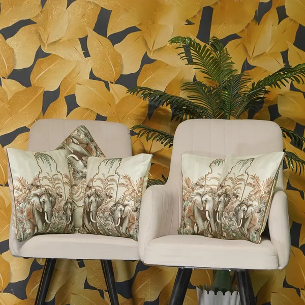Royal_Elephant_Decorative_Velvet_Cushion_Covers,_3D_Crowned_Elephant_Design_With_Gold_Palm_Pattern,_16_X_16_Inch,_Set_Of_5_Pieces_(Beige)